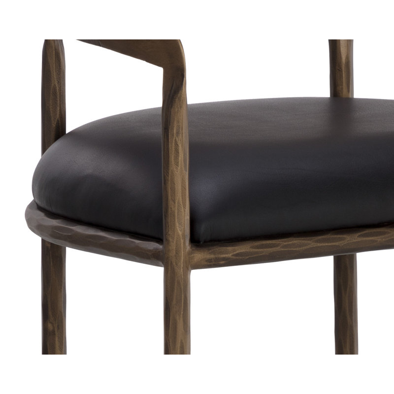 Upholstered Stool with Metal Frame, Bar Stool (30.5" Seat Height), Black