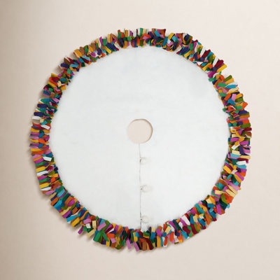 Handmade Fringe Wool Tree Skirt