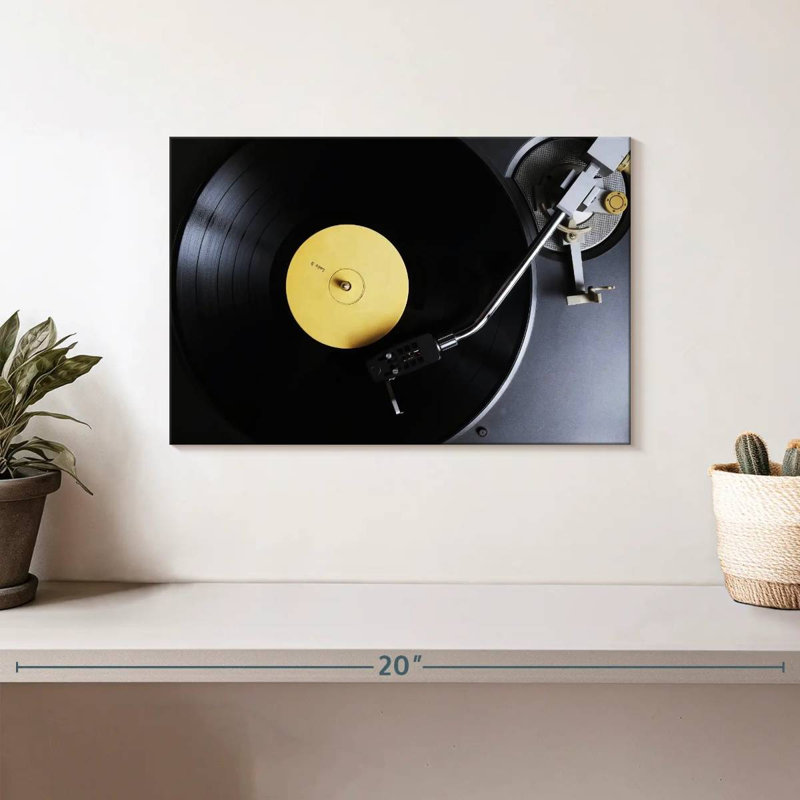 Disque vinyle jaune pastel Abarca, H 8 po x l 12 po