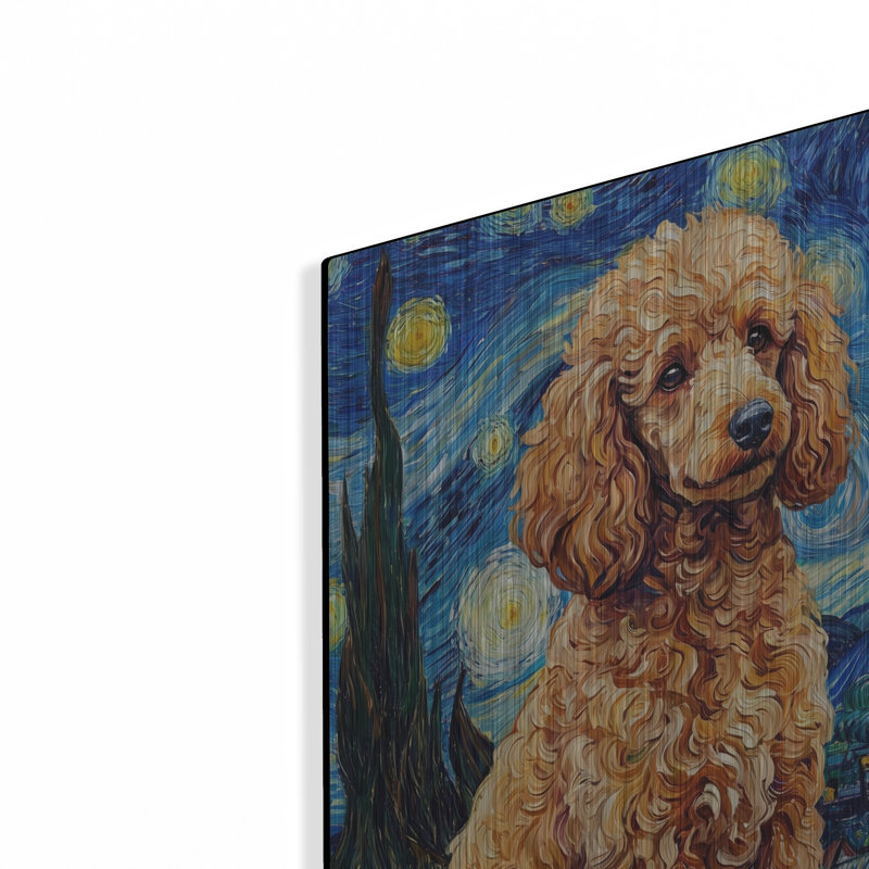  «Poodle Starry Night» par Rich Monet, art mural en métal, 16 po x 24 po, 16"x24"