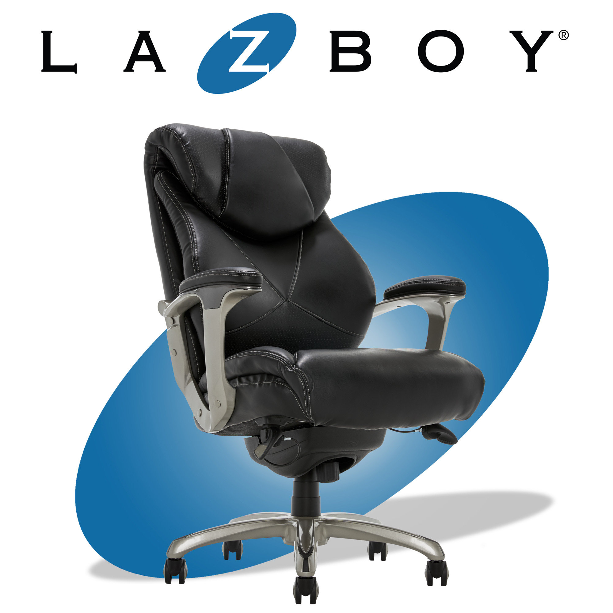 Cantania La-Z-Boy Executive Office Chair with AIR Lumbar Technology and  Memory Foam Cushions