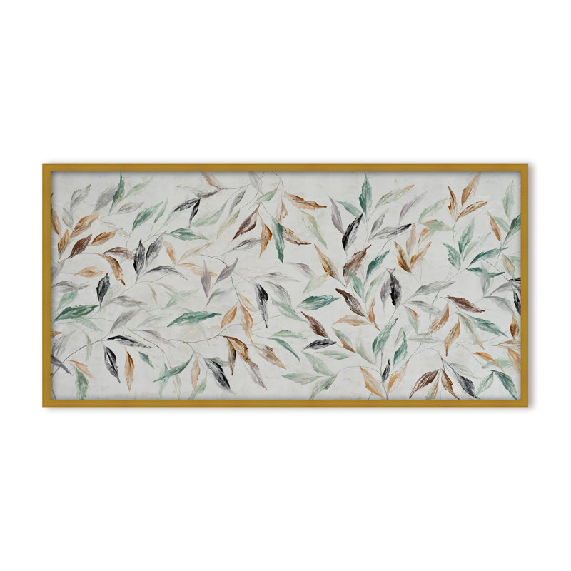 Nature Inspired "Kaleidoscope Fall" Canvas Wall Art By , 24" H x 48" W, Framed Canvas, Gold