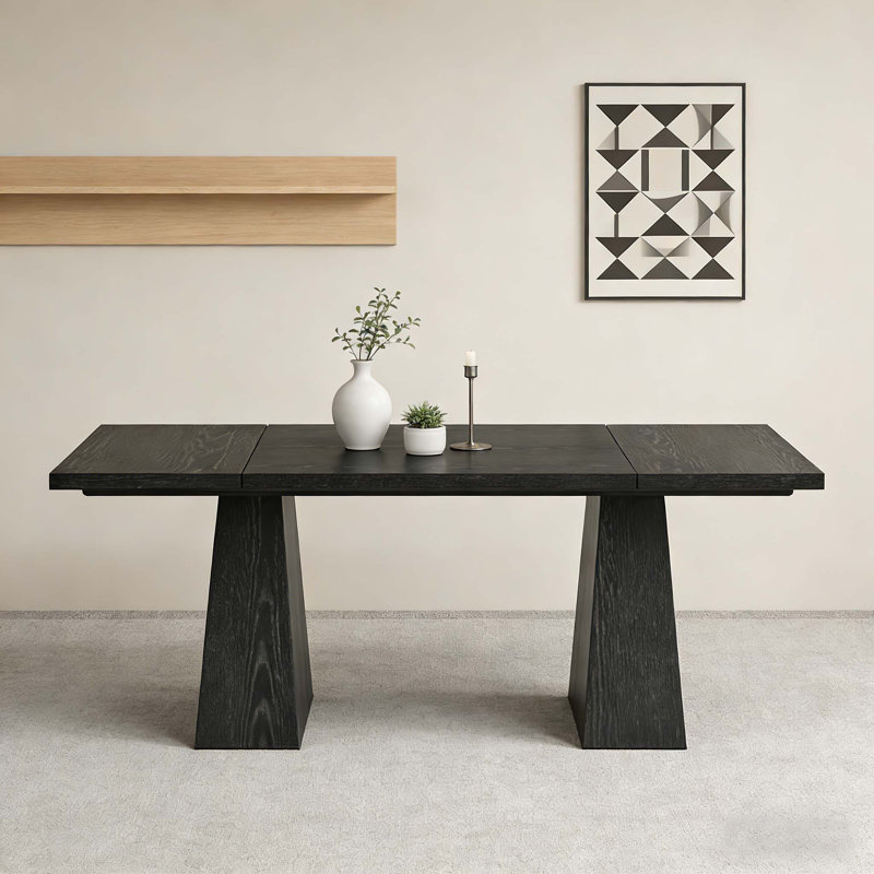 Style Dining Table, Spacious Wood Kitchen Table for Versatile Use and Durable Design