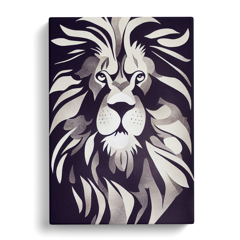 Lion Scandinavian - Wrapped Canvas, 76cm H x 50cm W x 3cm D