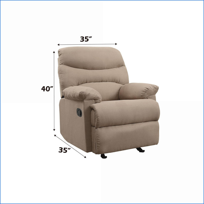 Recliners, Modern Motion Recliner with Pillow-Top Armrests | Tan Brown | Microfiber, Microfiber / Microsuede - Tan