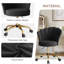 Fauteuil de coiffeuse pivotant en velours moderne à hauteur ajustable avec base dorée et roulettes Modern-123032011