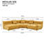Canapé modulaire incurvé moderne jaune, canapé modulaire rembourré en tissu avec sièges profonds et coussins moelleux, canapé d'angle 5 places avec méridienne pour le salon