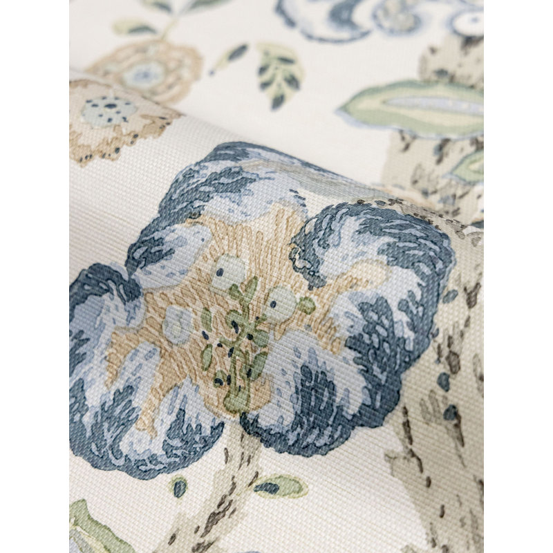 CURBRIA WALLCOVERING, Aigue-marine / ivoire