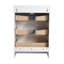 Meuble-lavabo simple autoportant de 24 po avec lavabo, une armoire de rangement et une armoire murale-2003523269