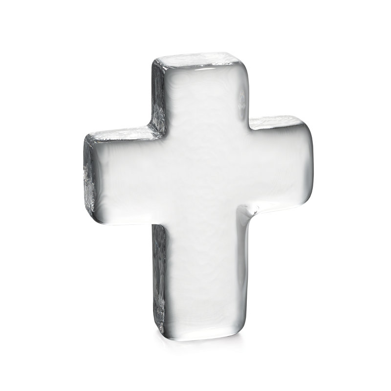 Handmade Glass Cross Figurine, M