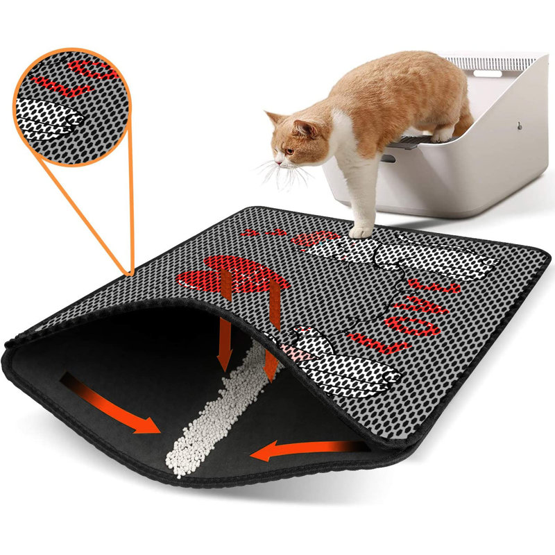 Premium Cat Litter Mat, 18 x 24 inches | 50% PVC / 50% Polyester, Machine Washable & Vacuum Friendly | Durable, Easy-Clean Design for Pet Owners | Protect Your Floors from Litter Messes