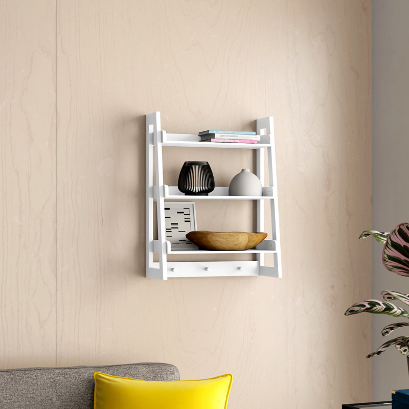 Sarromo 3 Piece Industrial Pipe Shelves, White