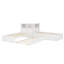 Lit plateforme simple en L avec armoires de rangement, bureau, lit gigogne et lumière DEL-145322755