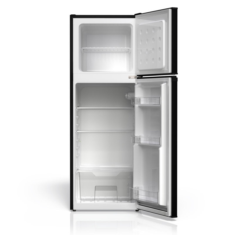 TCL 4.7 Cu. Ft. Double Door Refrigerator Black with Freezer, Black