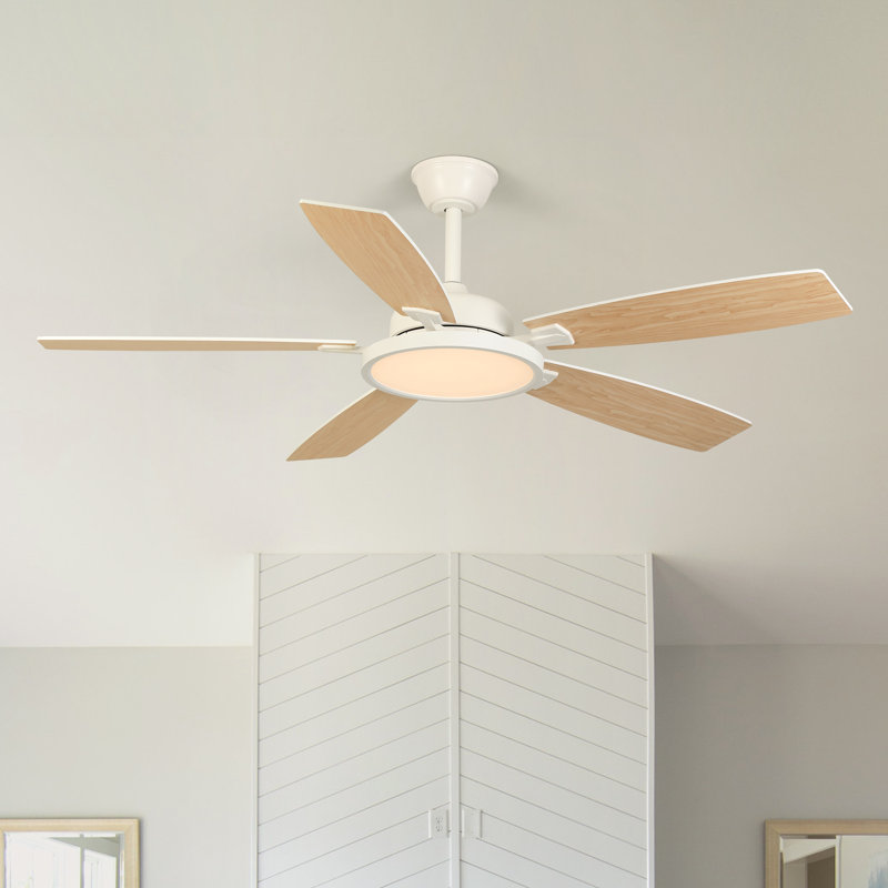 Ventilateur de plafond à intensité variable de 52 po avec lumières DEL et télécommande CCCC 6 vitesses Karlena