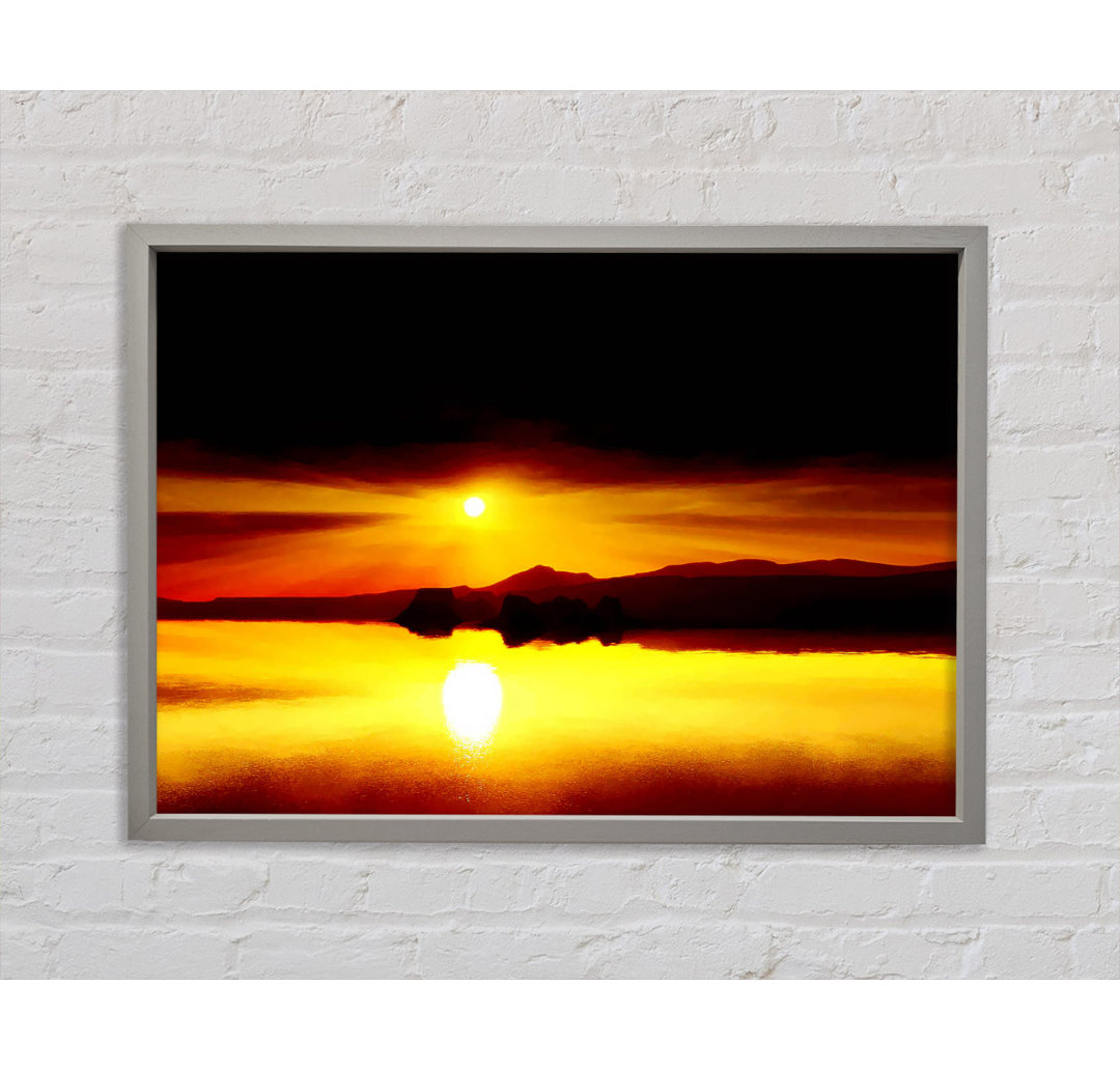 Red Waters Mountain Sunrise - Einzelner Bilderrahmen Kunstdrucke auf Leinwand