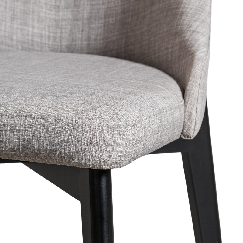 Chaises de salle à manger rembourrées Modern, Noir, 2, Gris clair