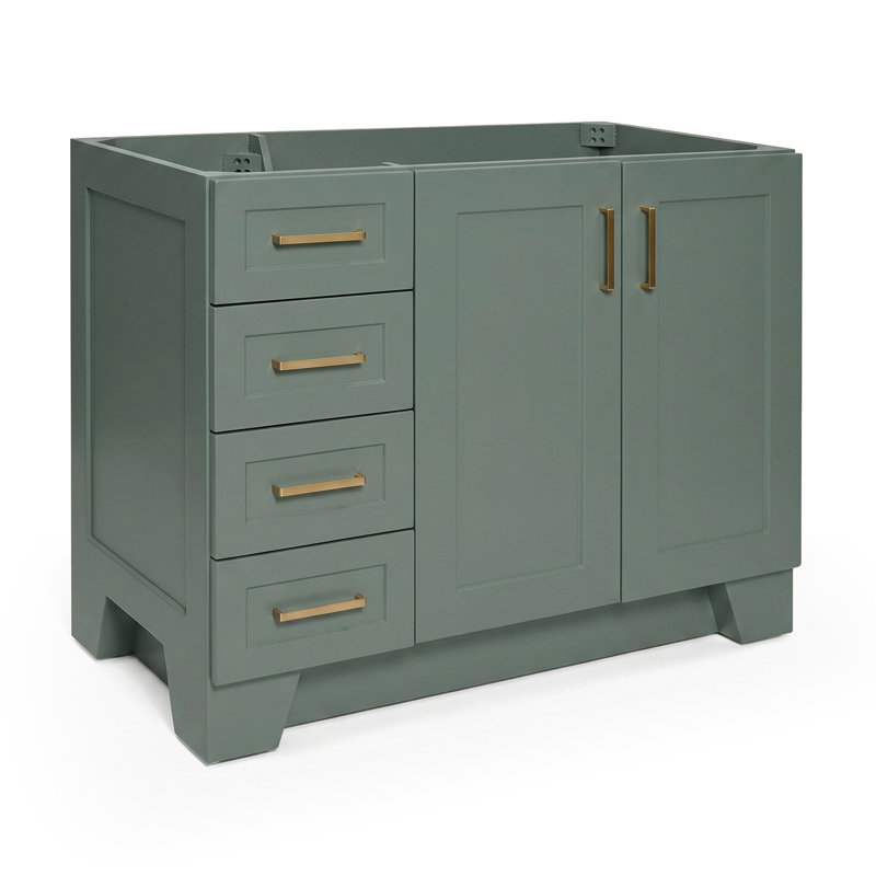 ARIEL Taylor 42.25 Single Sink Bathroom Vanity with Man-Made Stone Top-Oval, Right, Oval, Vintage Green