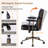 Ergonomic Faux Leather Swivel Office Chair with Walnut Wood Backrest-1385851096