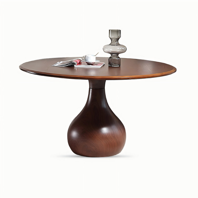 Solid Wood Ash Solid + Manufactured Wood brown Dining Table, 29.53”H x 59.06”L x 59.06”W