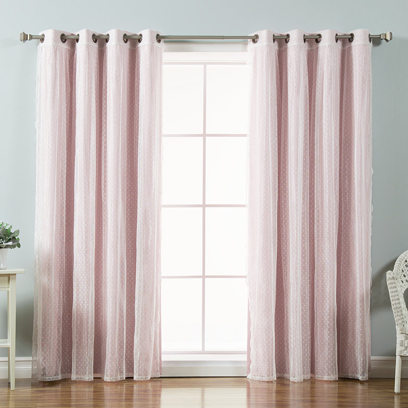 Paire de rideaux obscurcissant Tulle, Rose clair, l 52 po x L 84 po