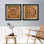 Motif de tapisserie géométrique classique rétro - ensemble de 2 peintures sur toile encadrées-86450558