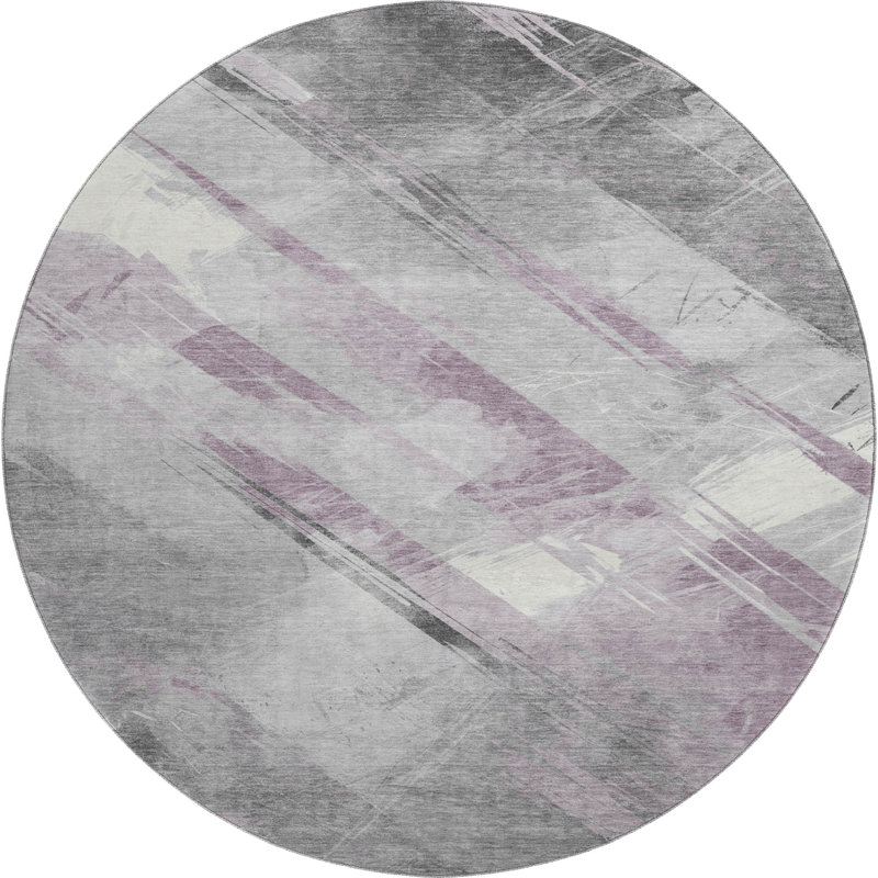 Premium Machine Washable Floyd AMF1535 Stripes Rug, Round 8'
