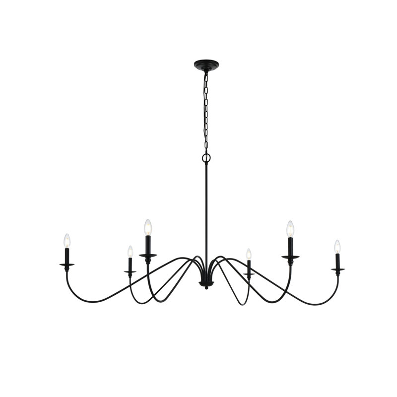 Sherree 6 - Light Chandelier, Matte Black, 31" H x 60" W x 60" D