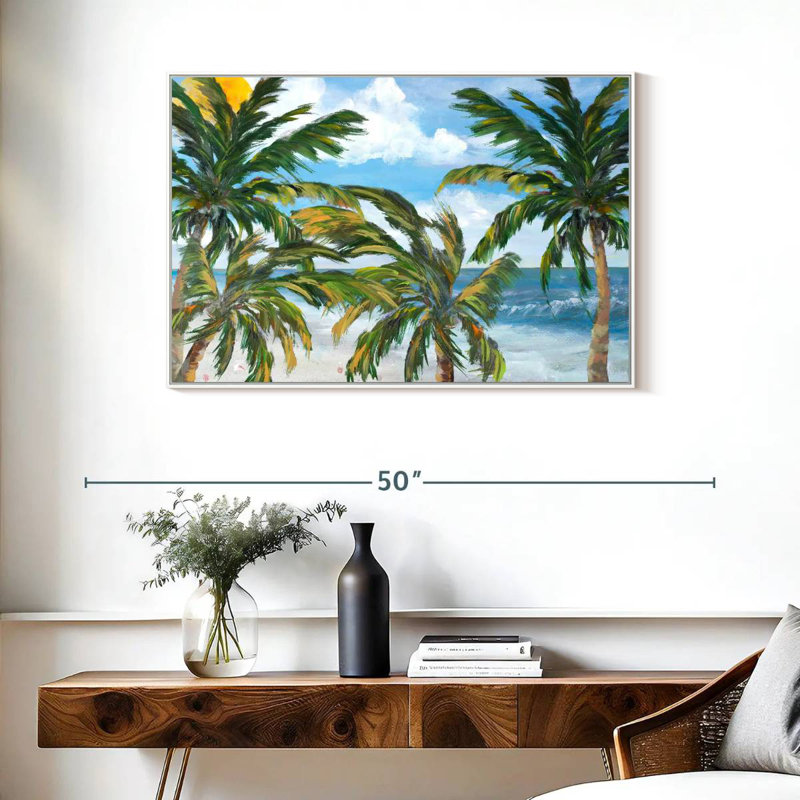 Paradis d'arbres tropicaux, Cadre flottant blanc, 37 po x 25 po