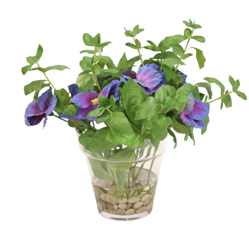 Polysilk Pansy Arrangement in Pot
