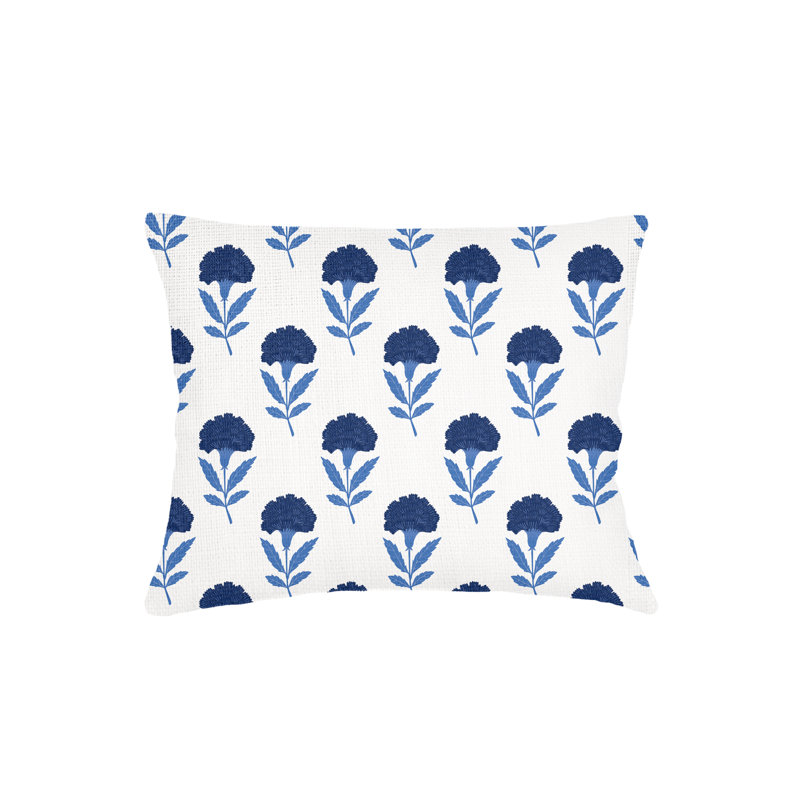 Printed Pillows Linen Pillow Cover, Blue, Rectangle 20" H x 36" W, Pillow Cover Only - No Insert