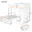 Lit superposé en bois avec 6 tiroirs et tablettes flexibles, lit inférieur avec roulettes-107263402