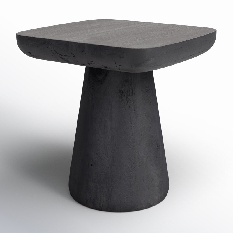 Darin Solid Wood End Table, Black