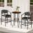 3-piece Patio Rattan Bar Set Wicker Bar Height Armchairs & Round Table 