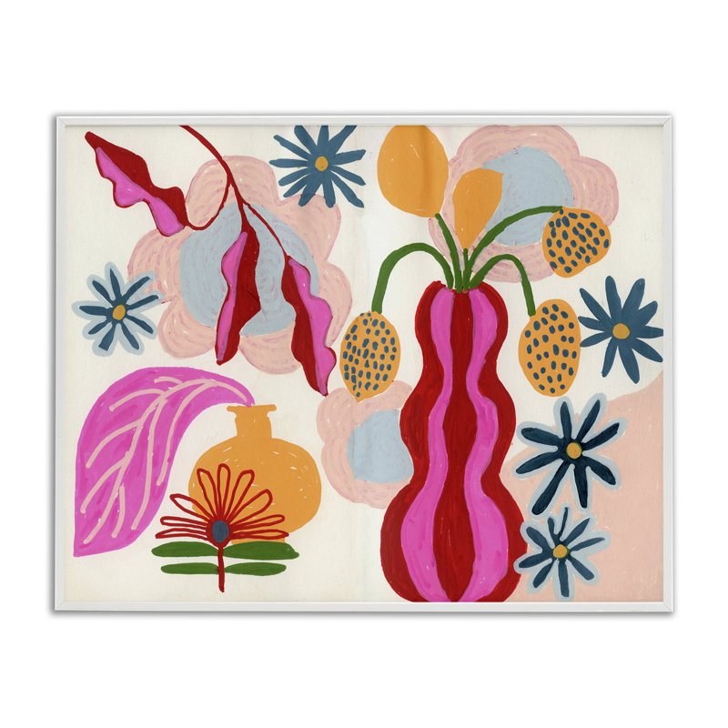 Vase à fleurs éclectique Mod, estampe numérique, design par Suzanne Allard, H 16 po x l 20 po