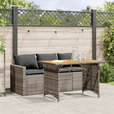 Latitude Run® 2 Piece Patio Dining Set With Cushions Poly Rattan