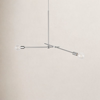 Crowmere 2 Light Steel Dimmable Pendant