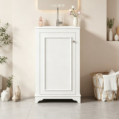 Bathroom Vanity with Ceramic Sink, Soft Closing Door and Adjustable shelf