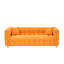 Canapé-lit moderne en molleton orange 80 po avec deux coussins décoratifs