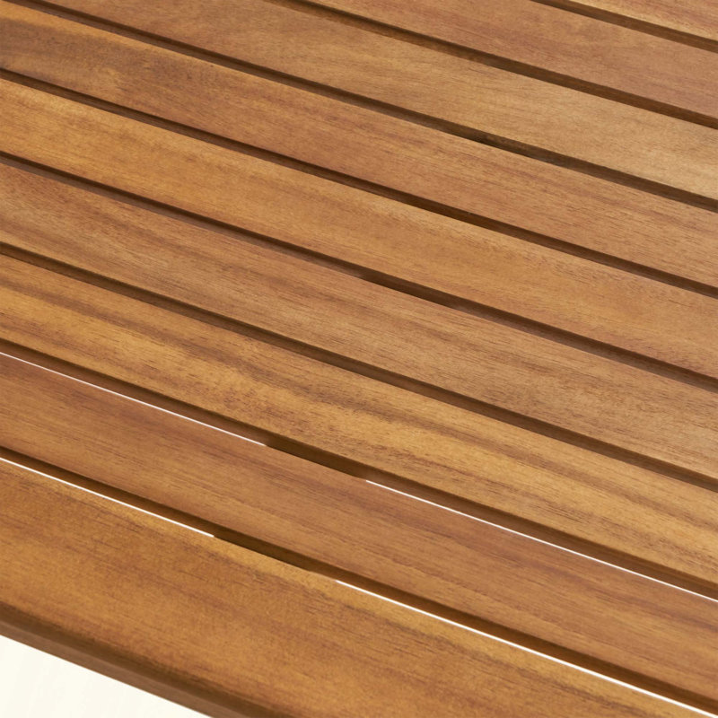 Table de bar rectangulaire d'extérieur en bois d'acacia minimaliste pour plus de durabilité et de style