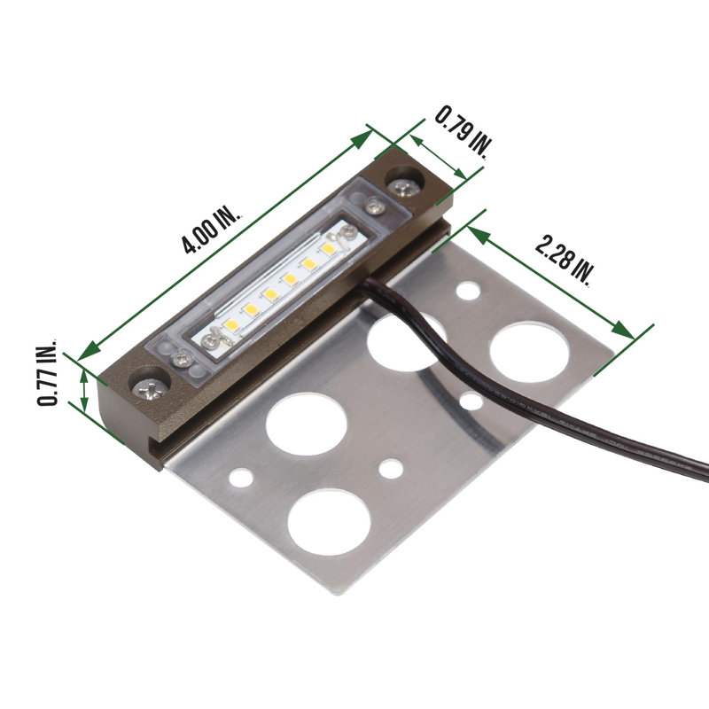 Dark Bronze/Silver Low Voltage Integrated LED Metal Step Light Pack