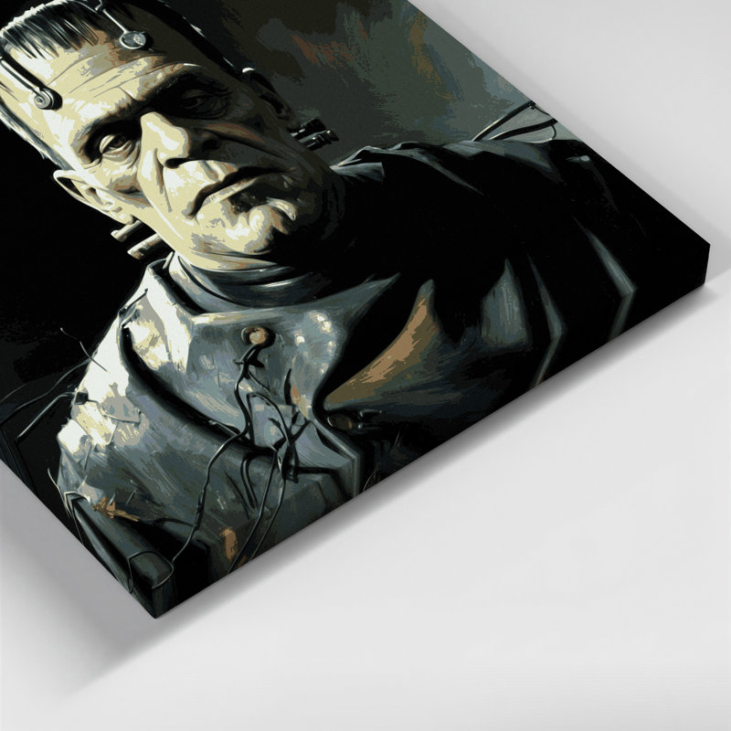 Art mural sur toile bleu, Halloween, H 11 po x l 14 po