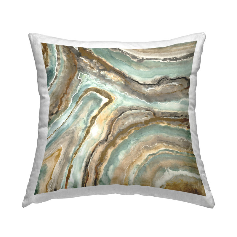 Coussin décoratif abstrait à motif de minéral Geode par Liz Jardine