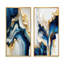 Géode abstraite, marbre doré et bleu - Ensemble d'art mural encadré en marbre abstrait-1920878405-1920878407-1887838040