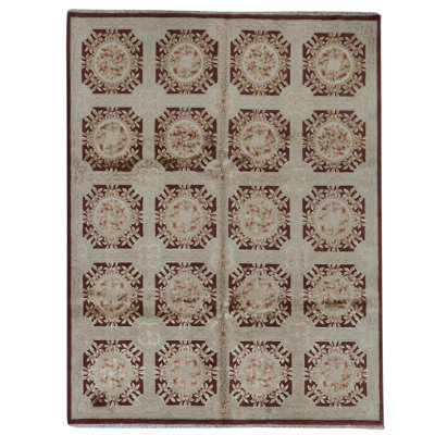 Handmade Silk and Wool Area Rug