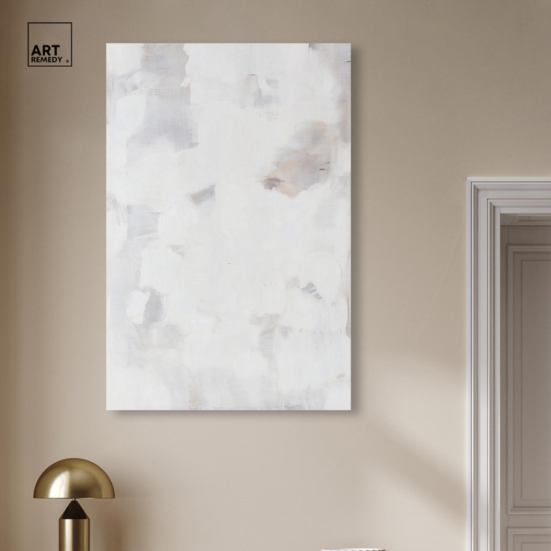 Art mural bohème blanc sur toile, art mural doré, par Art Remedy, 30 x 45, Toile tendue avec châssis, H 45 po x l 30 po