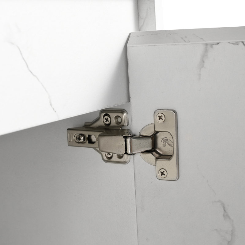 19,51 po Meuble-lavabo profond avec lavabo en résine et porte à fermeture en douceur silencieuse - Lavabo fonctionnel 20 po style contemporain contemporain