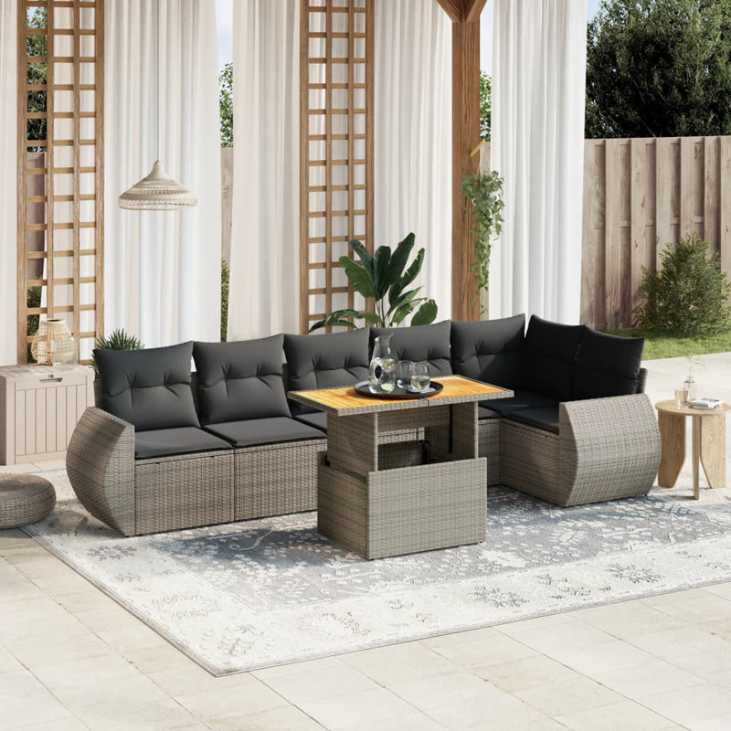 Grand canapé modulaire en rotin PE Vidaxl