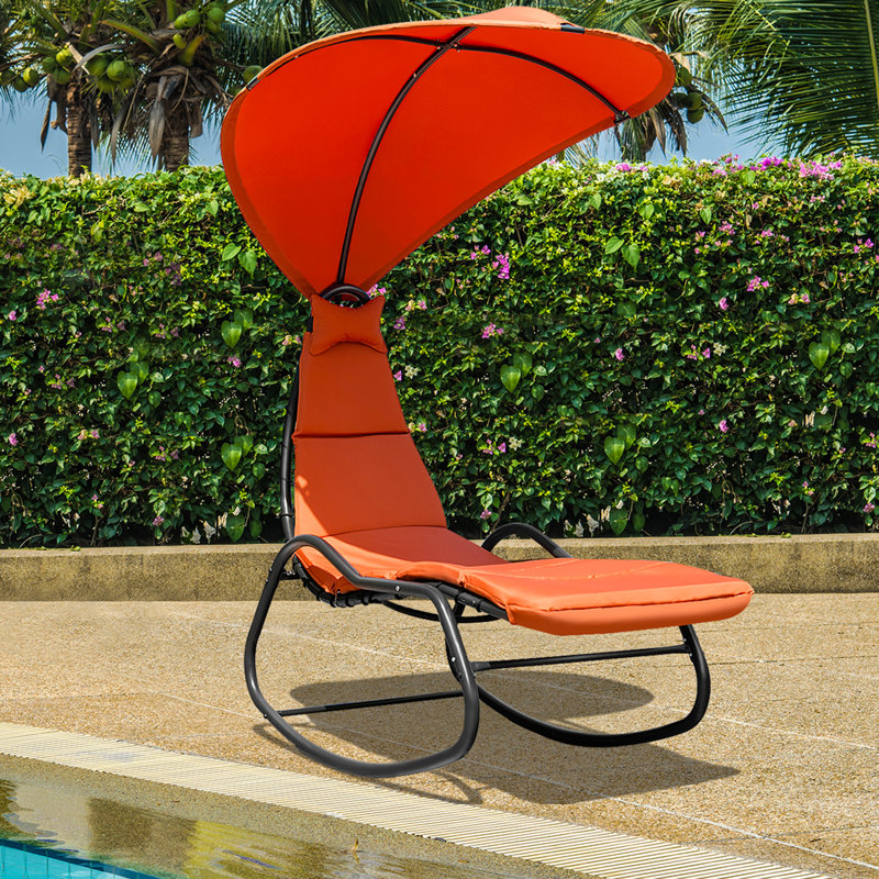 Chaise de patio avec coussins Gwenifer, Orange
