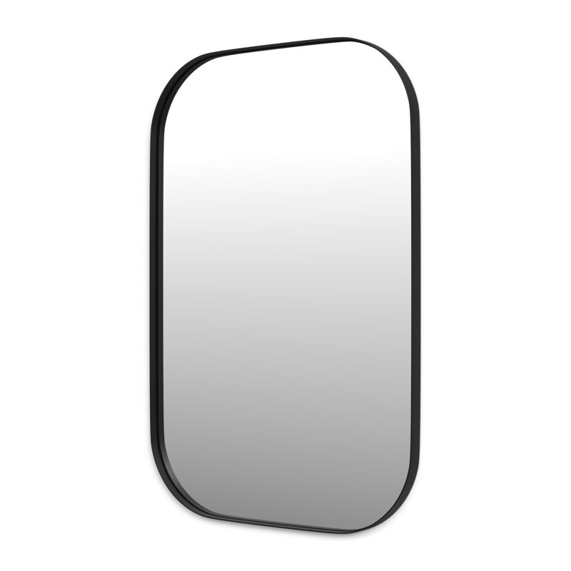 Slade Metal Flat Mirror, 30" x 20", Black